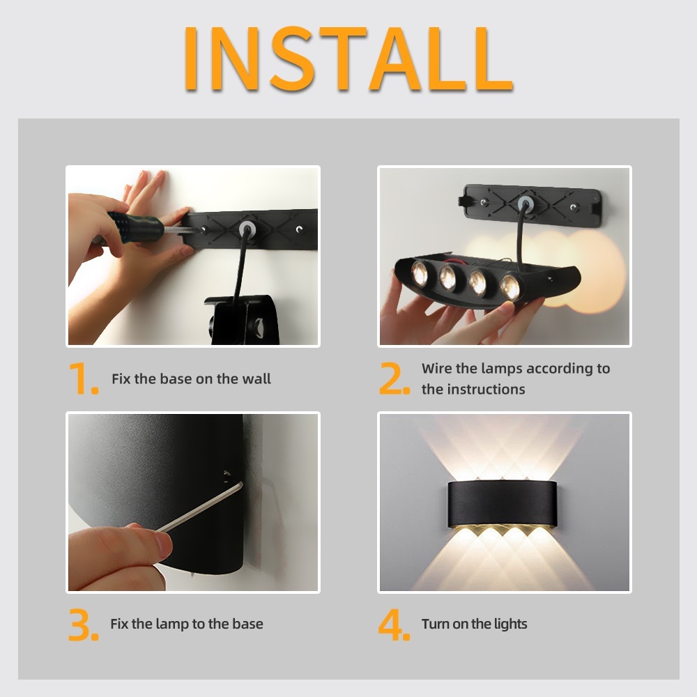 Led Wall Lamp Indoor Outdoor 4W/6W/8W Not Waterproof Lighting For Home Modern Wall Decor Sconces A85-265V Wall Lights