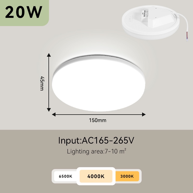 Canmeijia Led Ceiling Lights  Hight brightness Emitting color 220V 15W/20W/30W/50W Ceiling 