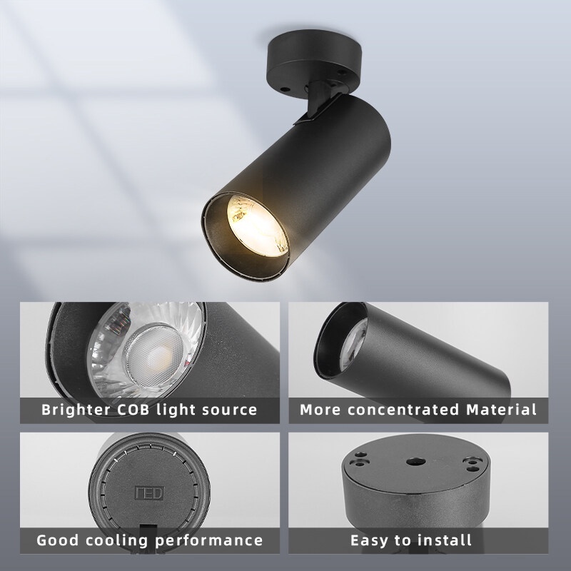 CANMEIJIA 【Ready Stock】 Led Track Light 220V COB Spotlight Rail Lamp 30W Spot Lights Kitchen Fixture For Clothing Store ShopTrack