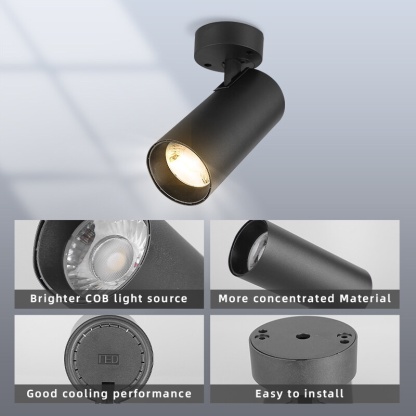 CANMEIJIA 【Ready Stock】 Led Track Light 220V COB Spotlight Rail Lamp 30W Spot Lights Kitchen Fixture For Clothing Store ShopTrack