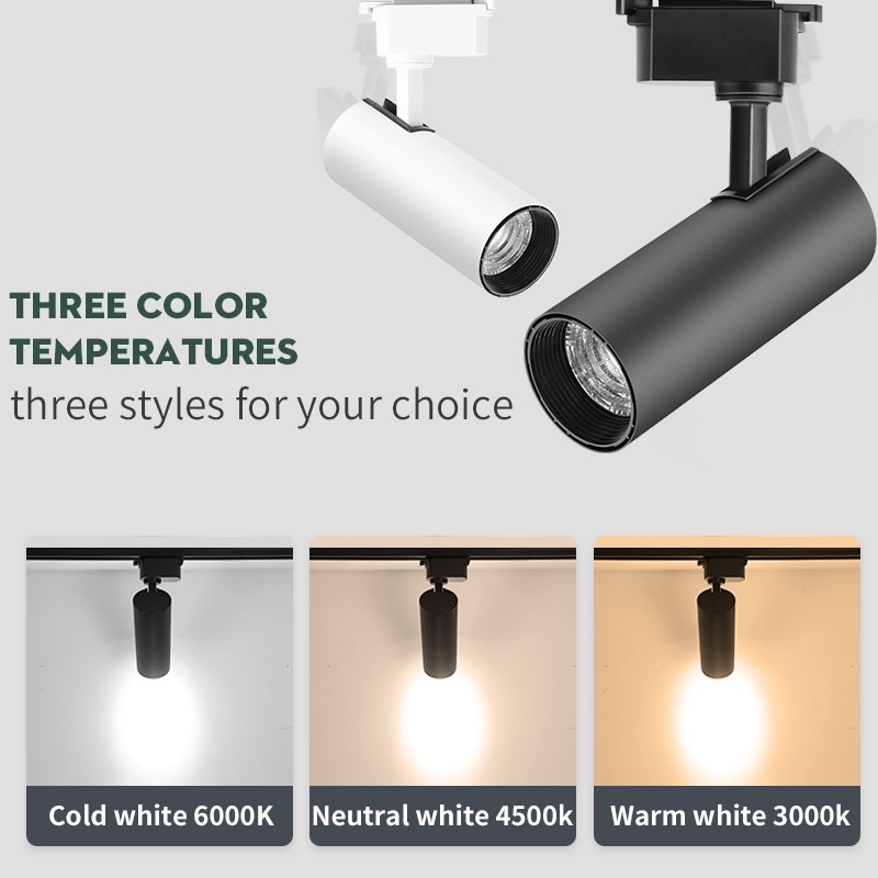 CANMEIJIA 【Ready Stock】 Led Track Light 220V COB Spotlight Rail Lamp 30W Spot Lights Kitchen Fixture For Clothing Store ShopTrack