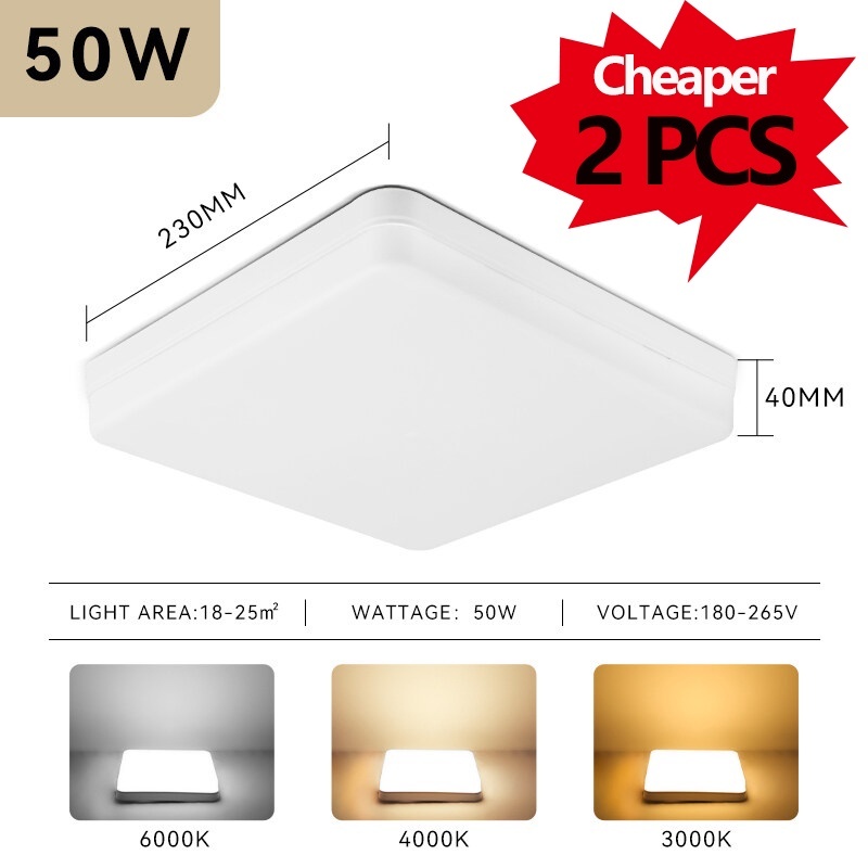 Modern Led Ceiling lamp 20W 30W 50W Square Panel Light 220V Ceiling Lights for Bedroom Kitchen Living Room Indoor Home