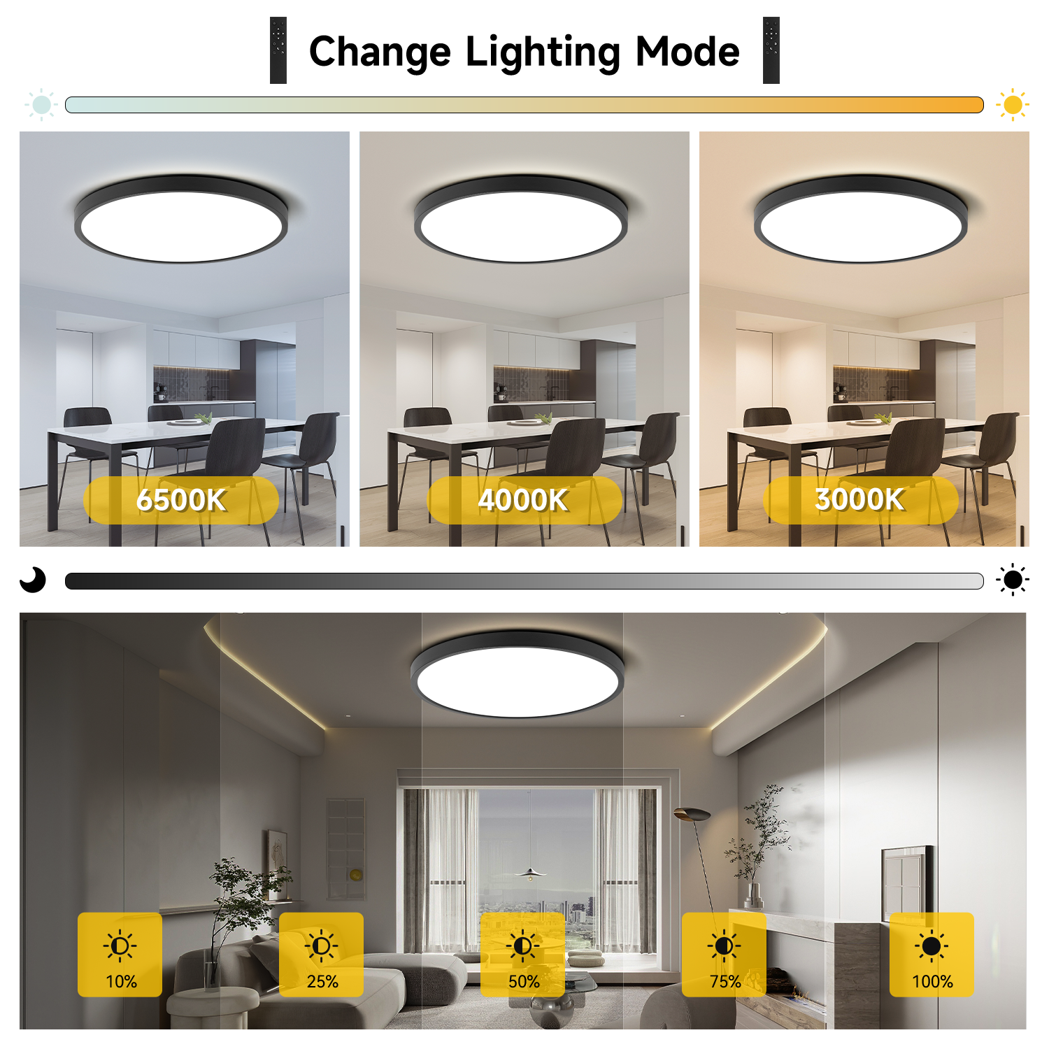 Canmeijia Remote Ceiling Light