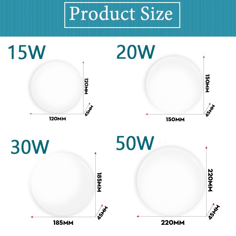 Canmeijia Led Ceiling Lights Hight brightness Emitting color 220V 15W/20W/30W/50W Ceiling
