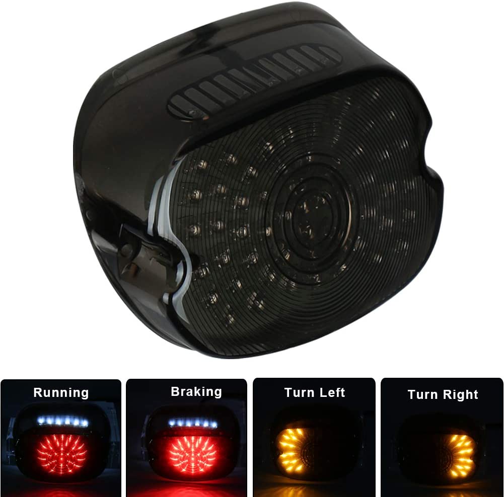 LED Tail Light  Brake Turn Signal Rear Light Low Profile Smoked for Davidson Dyna Sportster 883 1200 Road King Plug N Play