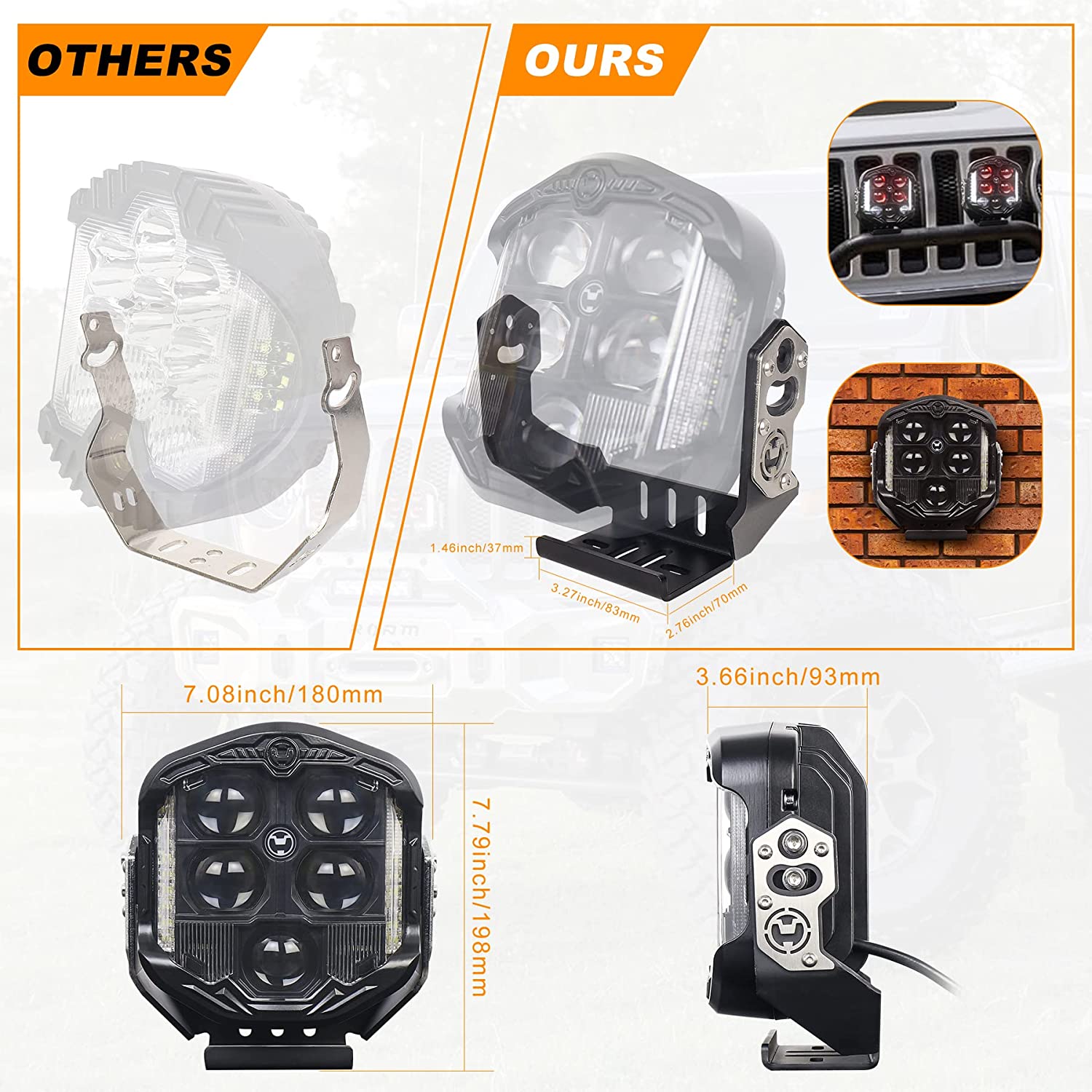 LED Off Road Light 95W 7 inch Driving Light with Spot Flood Combo Beam