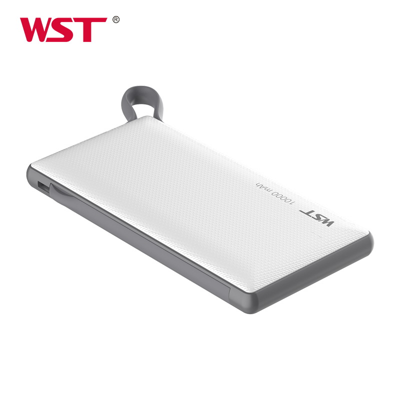 New portable mobile charger 10000mah slim ultra thin custom power bank with 3 built-in cable PB922QA