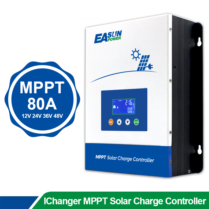 EASUN POWER 80A MPPT  Solar Charger Controller and solar panel solar charge regulator 12V 24V 36V 48V Battery PV Input 150VOC