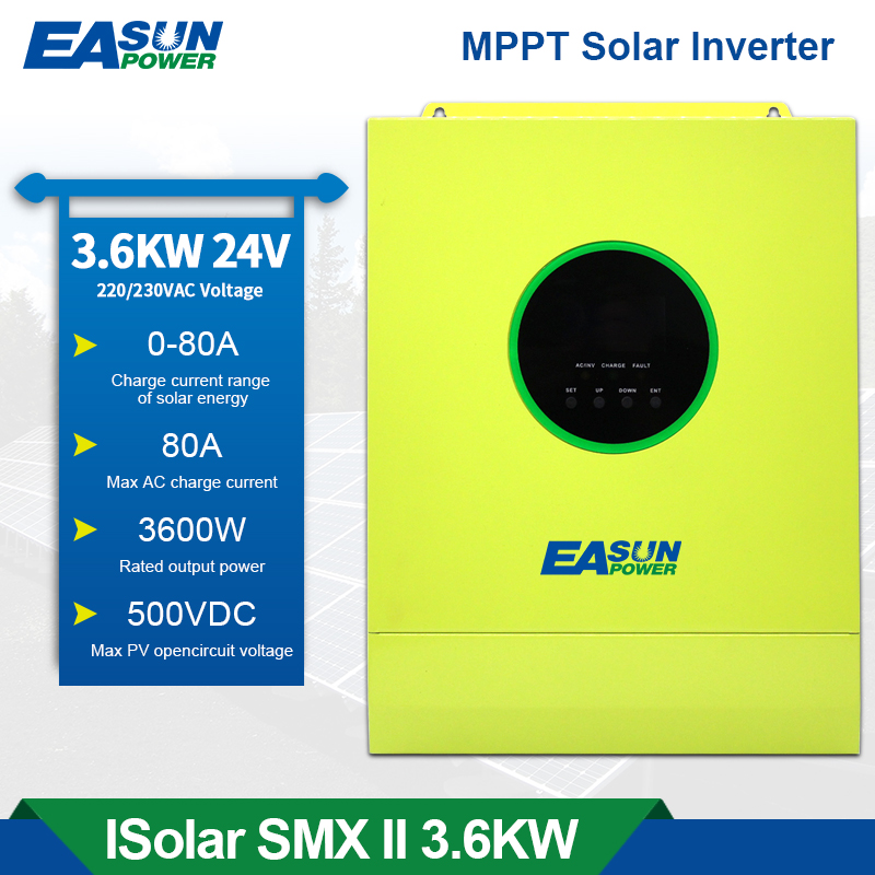 Easun Power 3.6KW Solar Inverter mutil-function MPPT Pure Sine Wave 500VDC 80A Solar Charge Controller 24V 220V 50Hz/60Hz Off Grid Inverter With Wifi Module