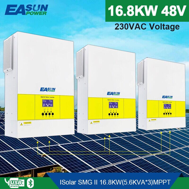 EASUN POWER 1Pahse16.8KW Soalr Inverter PV Input 500Vdc 5500W Power MPPT 100A Charger 220VAC 48VDC Pure Sine Wave With WiFI-EASUN POWER Official Store