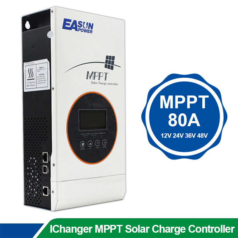 80A Solar Panel Regulator Max Input Power 1100W-4500W for AGM Sealed Gel Flooded Lithium Battery Support Wireless Control Communication 80 Amp MPPT Solar Charge Controller 48V 36V 24V 12V Auto
