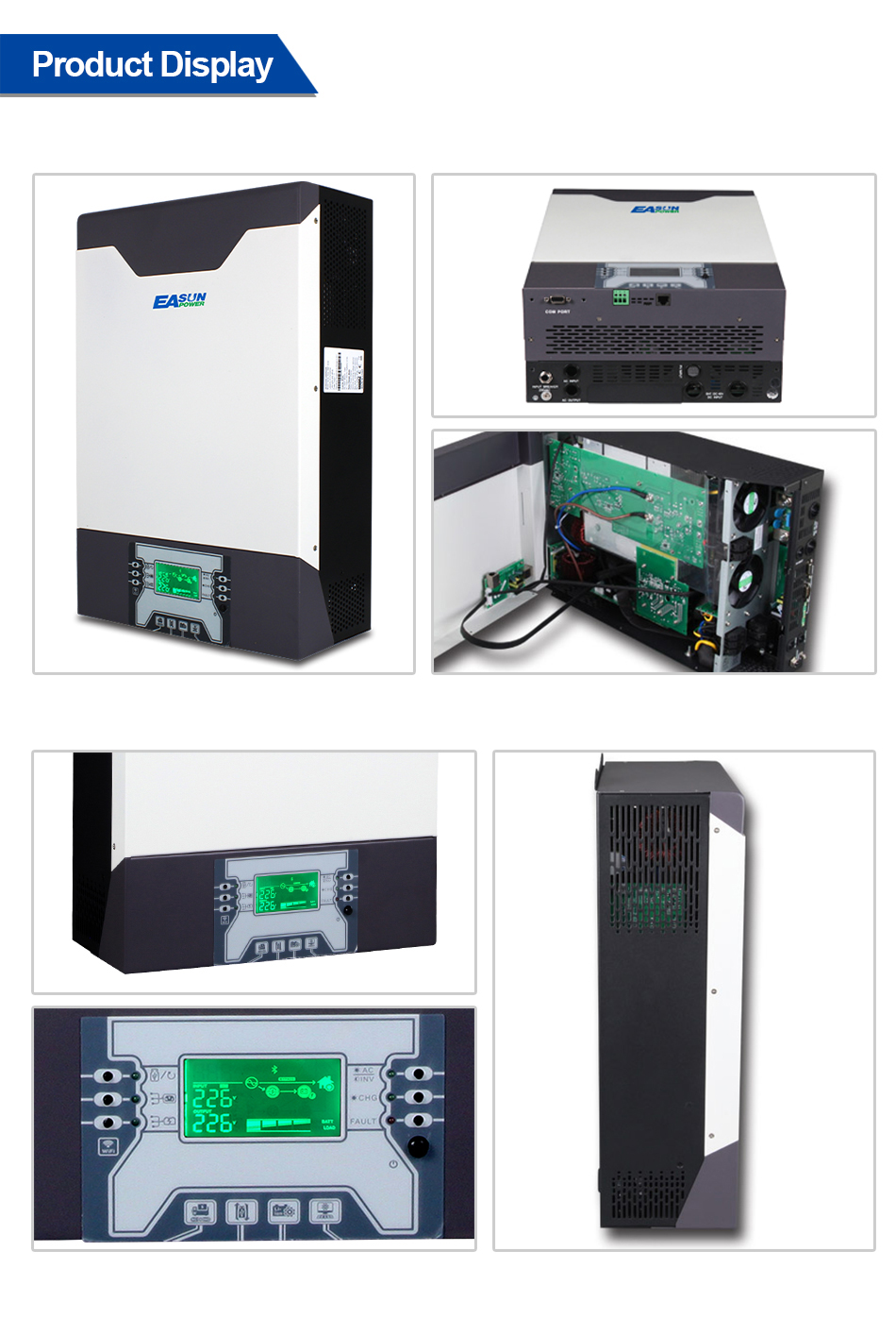 Qoltec Hybrid Solar Inverter Off-Grid 10KVA, 5,5kW, 100A, 48V, MPPT