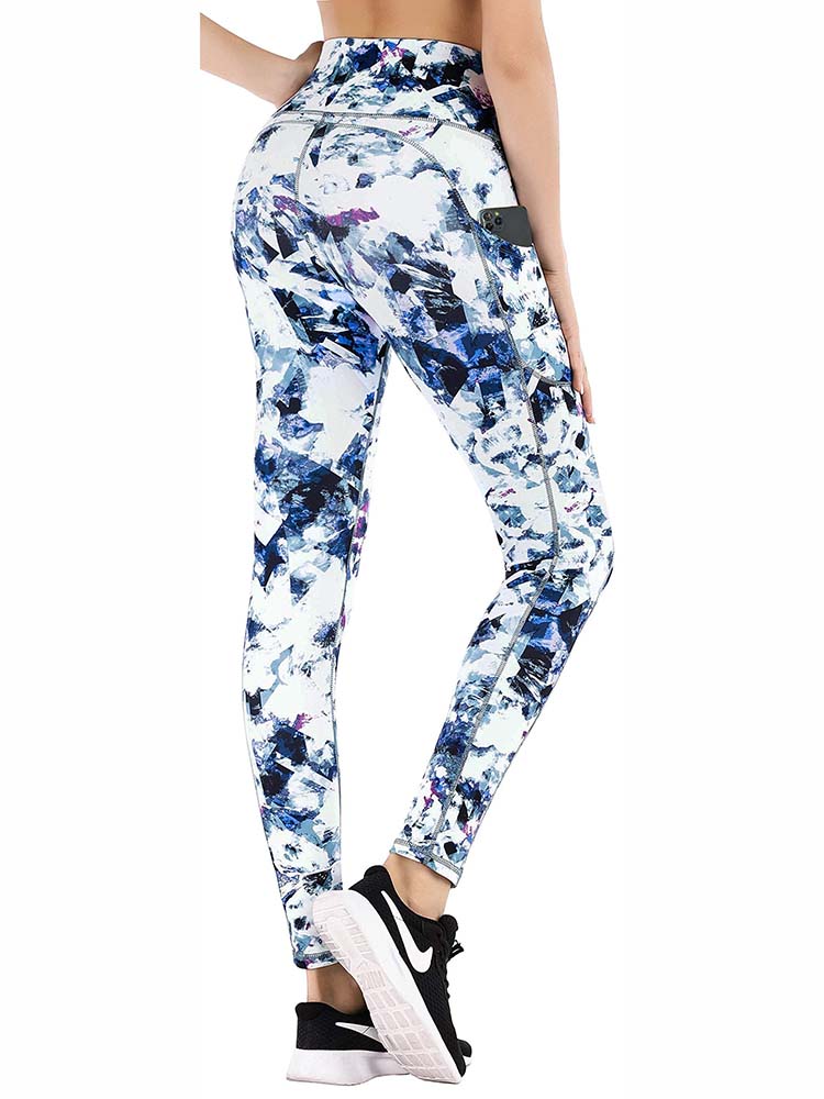 IUGA Leggings with Pockets for Women High Waisted Printed Yoga Pants for Women Workout Leggings for Women with Side Pockets
