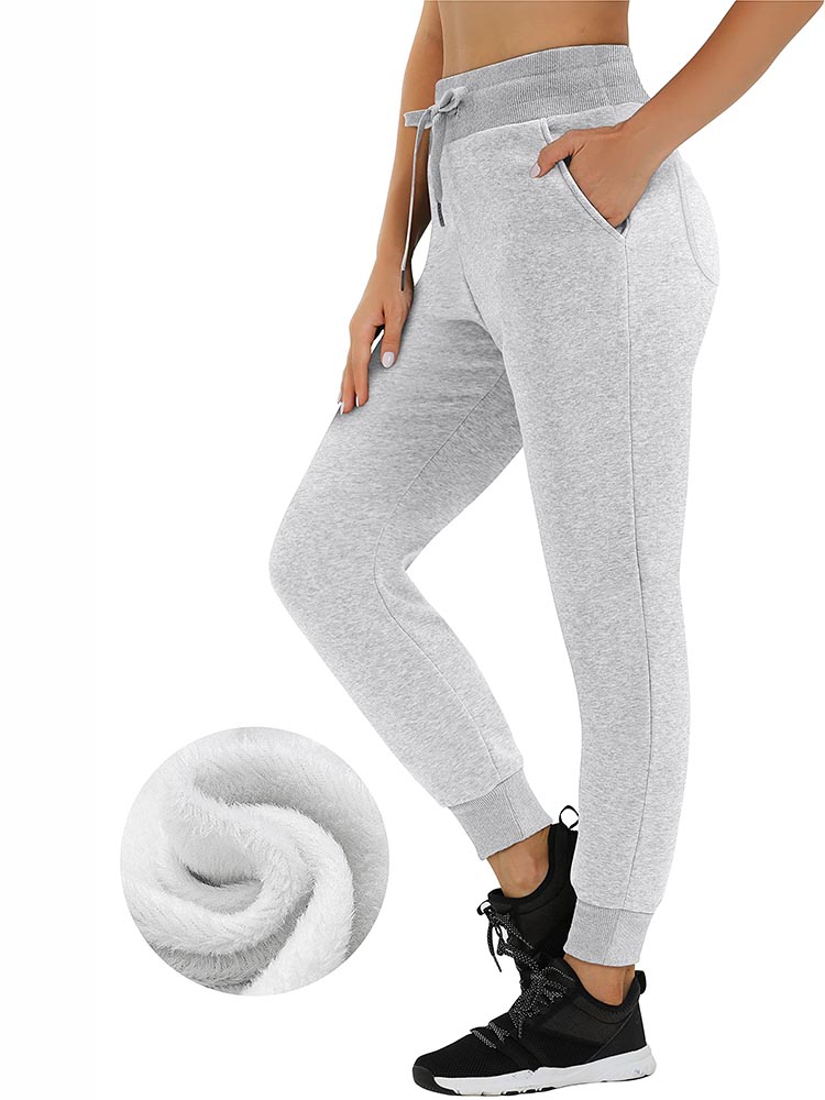 IUGA Fleece Lined Sweatpants Women with 4 Pockets Fleece Joggers Winter Pants for Women Thermal Lounge Running Pants