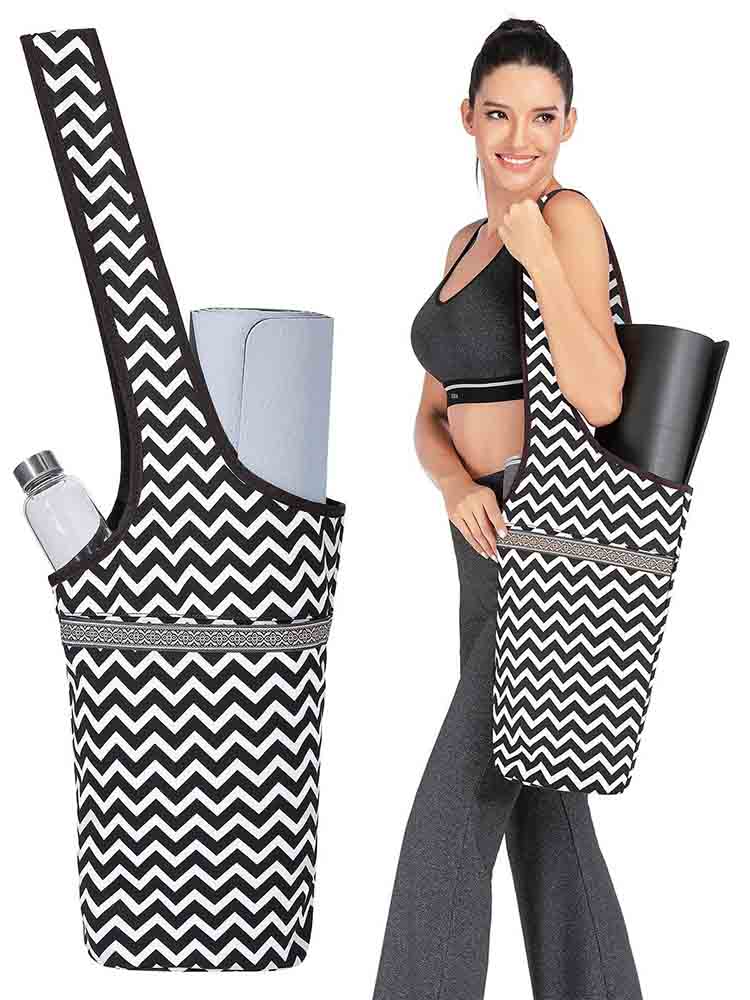 IUGA Yoga Mat Bag with Large Size Pocket & Inner Zipper Pocket, Yoga Carrier Bag Fit Most Yoga Mat Size