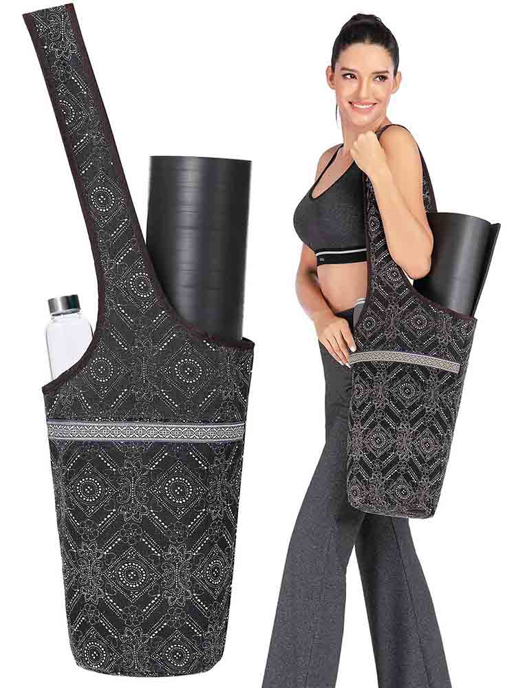 IUGA Yoga Mat Bag with Large Size Pocket & Inner Zipper Pocket, Yoga Carrier Bag Fit Most Yoga Mat Size