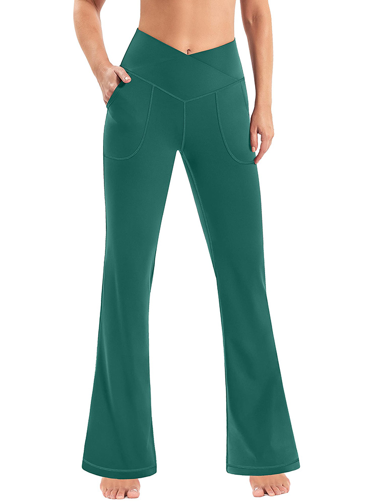 IUGA Crossover Bootcut Yoga Pants with Pockets for Women High Waisted 