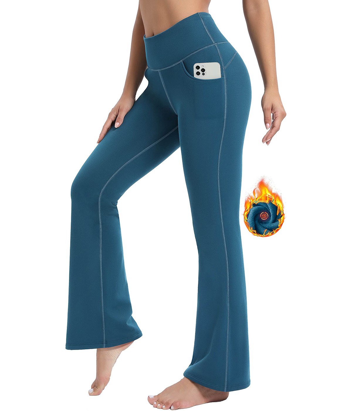 IUGA Fleece Lined Bootcut Yoga Pants with Pockets