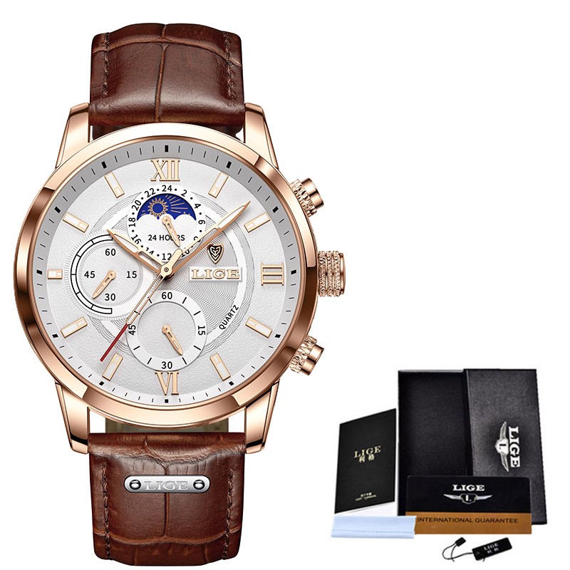 Men's Leather Classic Analogue Chronograph 