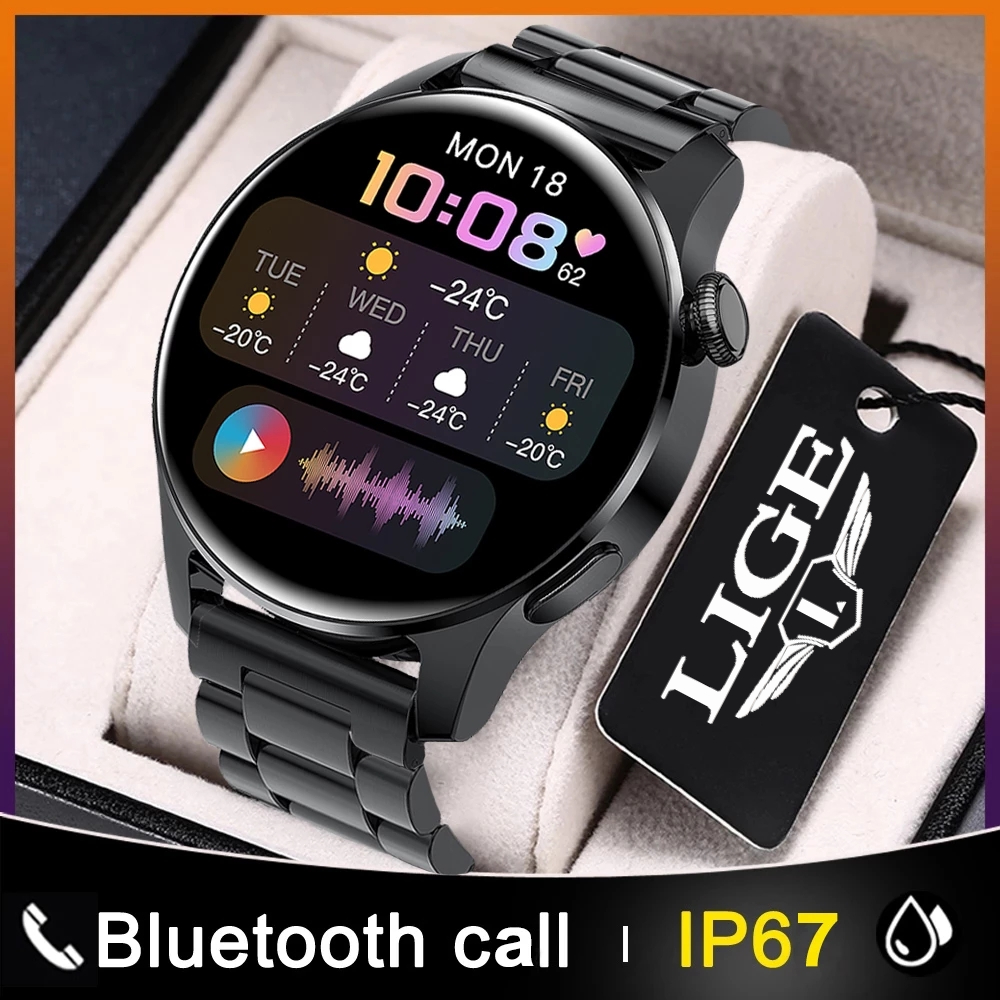 LIGE 2021 New Full Touch Screen Bluetooth Call Smart Watch