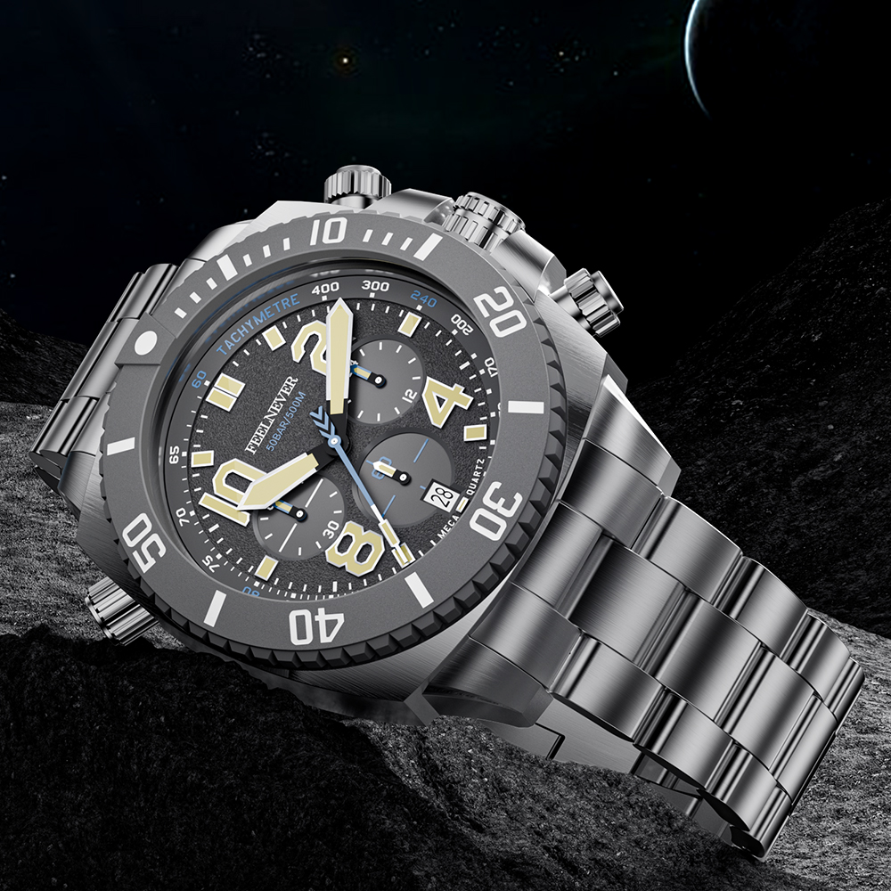 FeelNever Men's 500M Dive Sapphire Quartz Watch