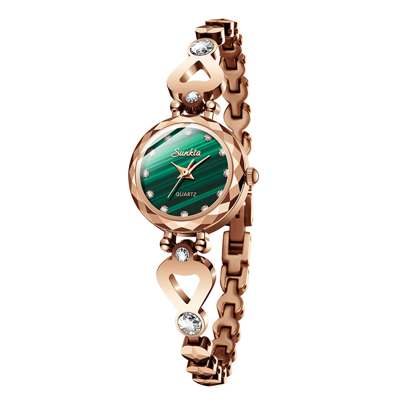 Women Luxury Diamond Mirror Quartz Wristwatch