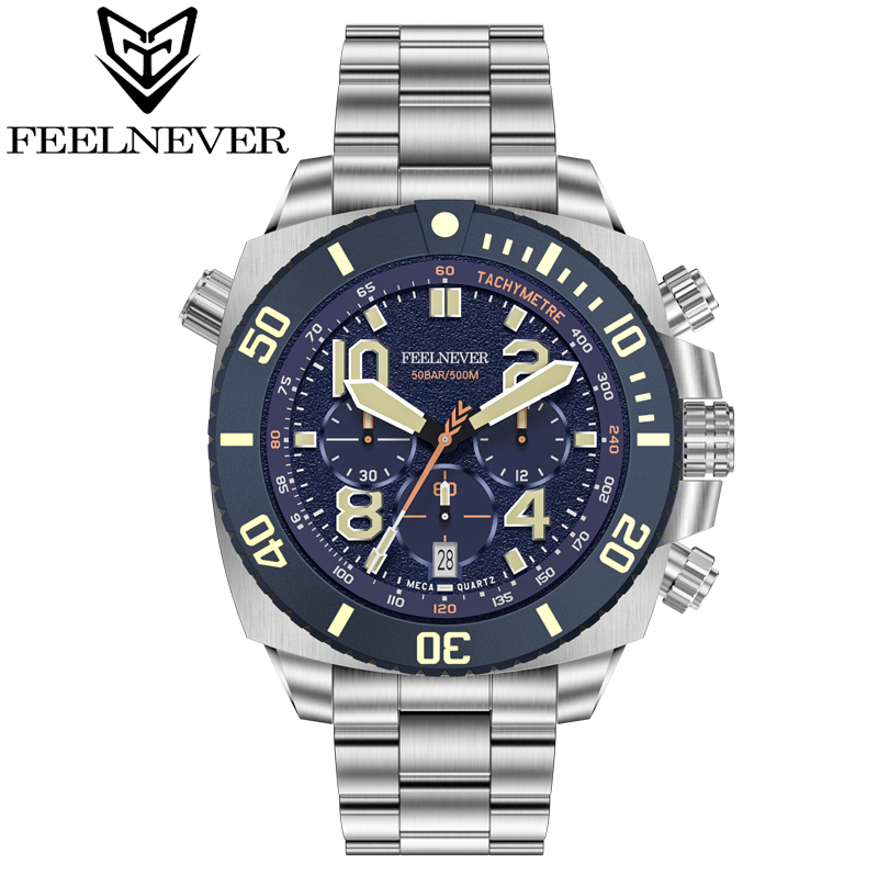 FeelNever Men's 500M Dive Sapphire Quartz Watch