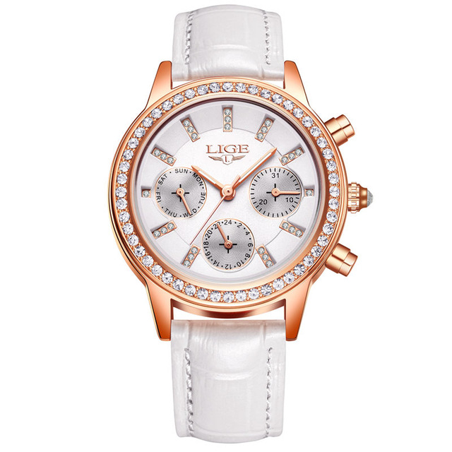 Ladies Luxury Casual Leather Quartz Watch