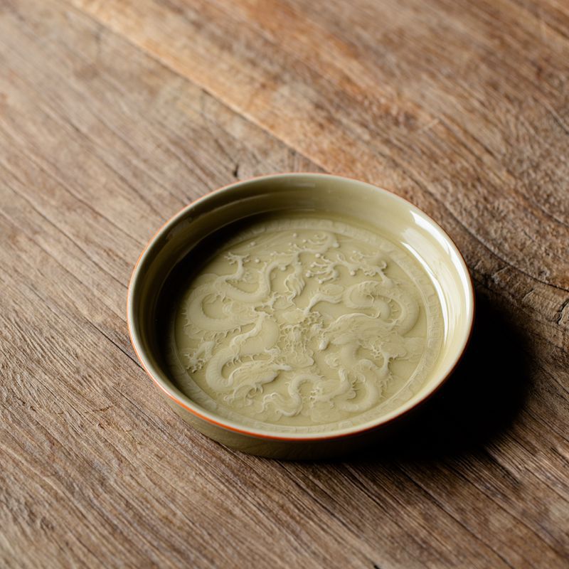 [Winter SALE]"Double Dragon" - Ding Kiln Ceramic Teapot Holder/Tea Tray-TeaTsy Official Website