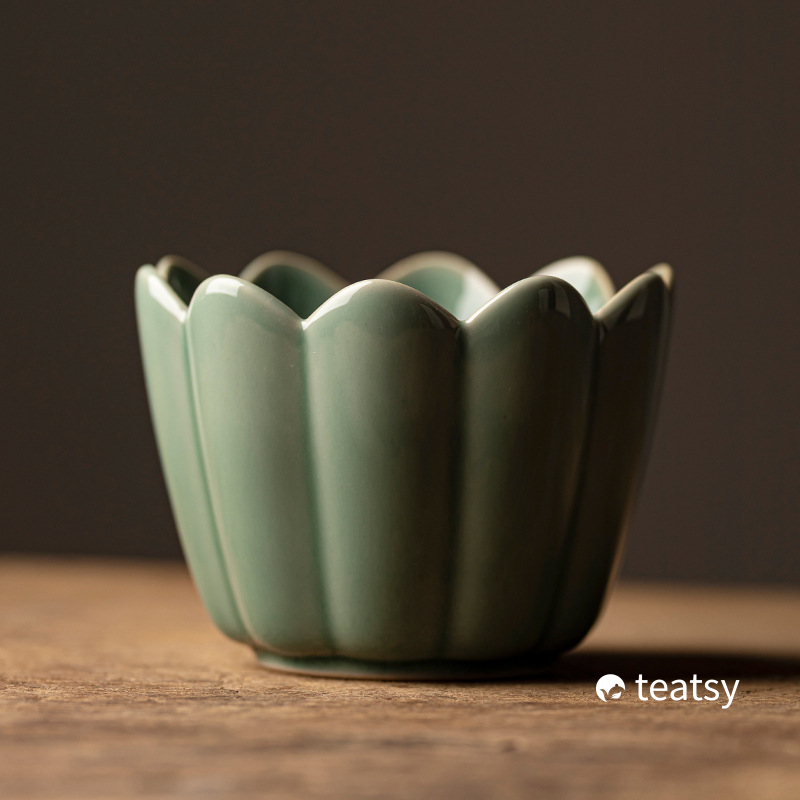 [SALE]"Lotus" - Handmade Antique Style Yue Kiln Celadon Tea Basin-TeaTsy Official Website