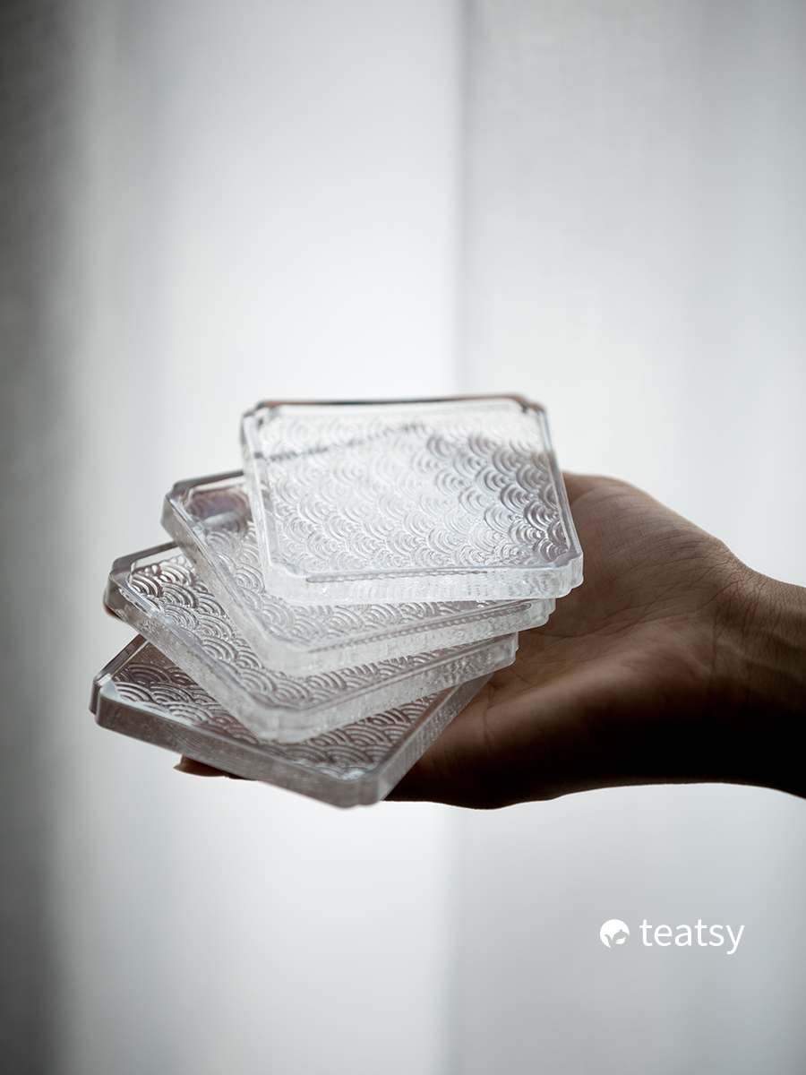 "Ocean Wave" - High-grade Borosilicate Heat-Resistant Glass Teacup Coaster (1PC)-TeaTsy Official Website