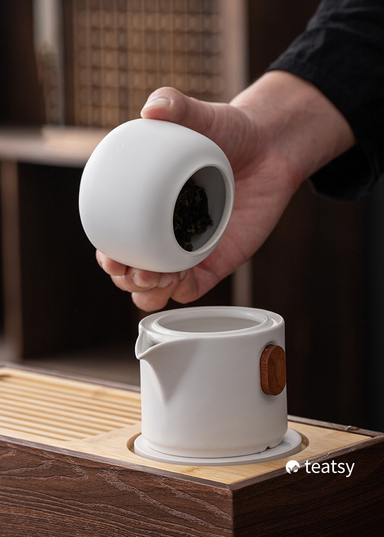 [SALE]"Untitled" Handmade Japanese Style White/Black Porcelain Gift Teaset-TeaTsy Official Website