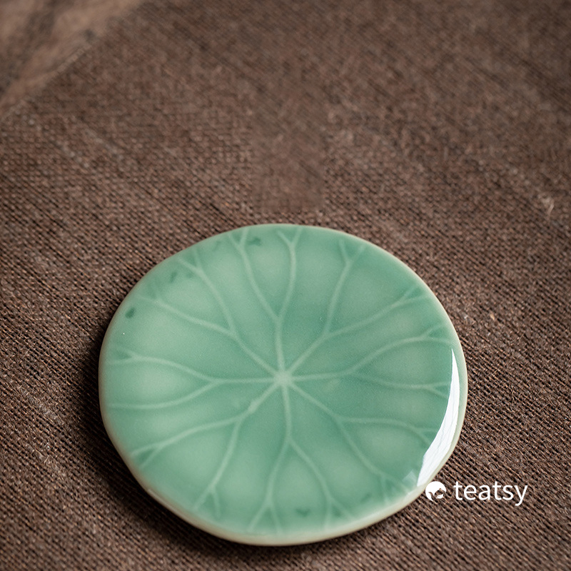 "Lotus" - Antique Style Yue Kiln Celadon Tea Saucer-TeaTsy Official Website