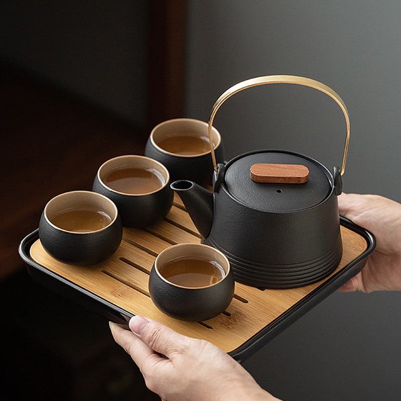 Japanese Style Black Pottery Tea Set-TeaTsy - For A Good Cup of Tea