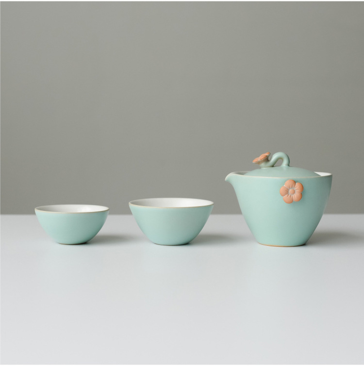“Plum Blossom” - Handmade Pottery Easy Brew Gaiwan Tea Set-TeaTsy Official Website