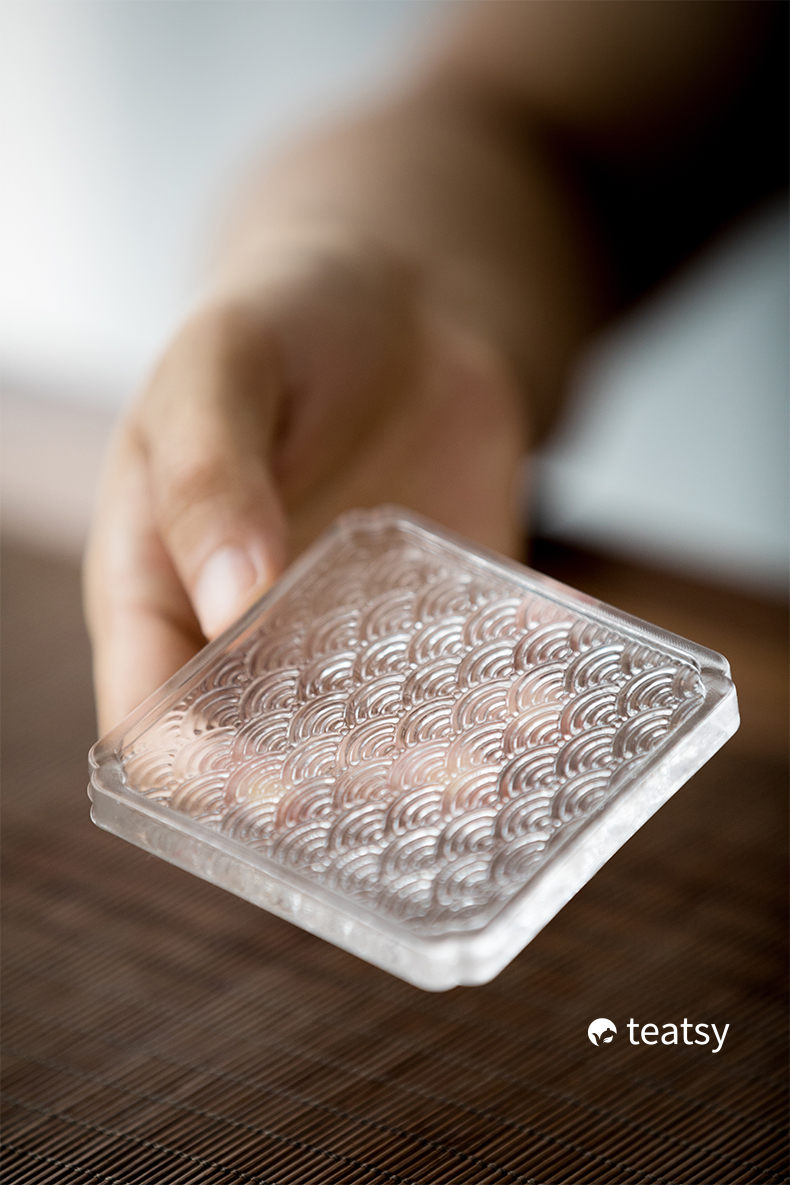 "Ocean Wave" - High-grade Borosilicate Heat-Resistant Glass Teacup Coaster (1PC)-TeaTsy Official Website