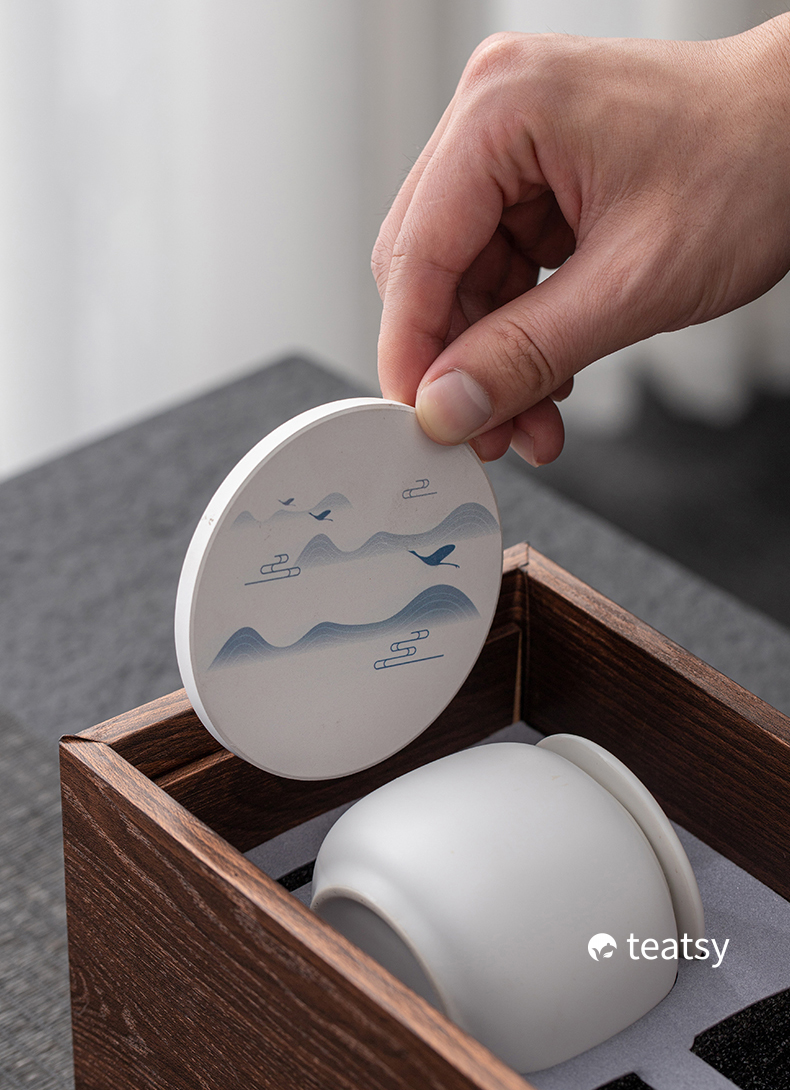 [SALE]"Untitled" Handmade Japanese Style White/Black Porcelain Gift Teaset-TeaTsy Official Website