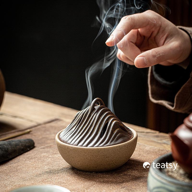 “Mountain Range” - Ceramic Incense Burner/Holder-TeaTsy - For A Good Cup of Tea