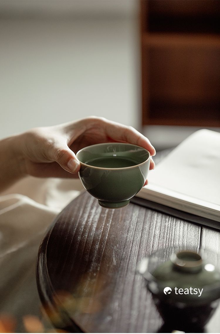 [Buy 1 Get 1 Free]Handmade Yue Kiln Easy Brew Gaiwan with Protective Case-TeaTsy Official Website