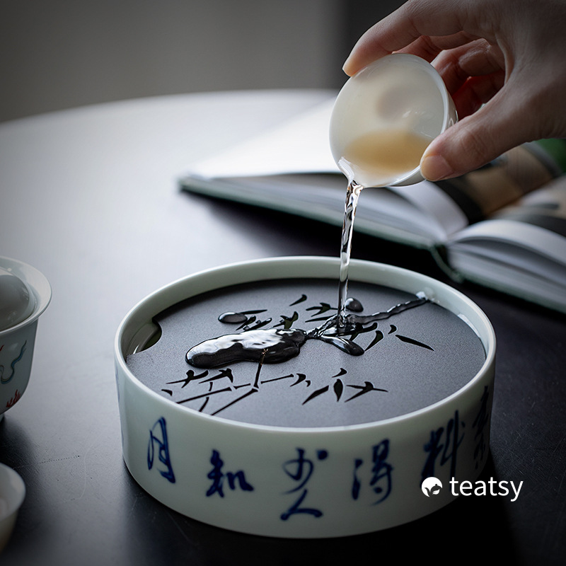 [SALE]“Bamboo Shadow” Pot Holder/Tea Tray with Tin Cover-TeaTsy Official Website