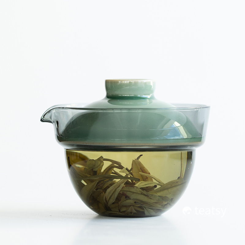 [Buy 1 Get 1 Free]Handmade Yue Kiln Easy Brew Gaiwan with Protective Case-TeaTsy Official Website