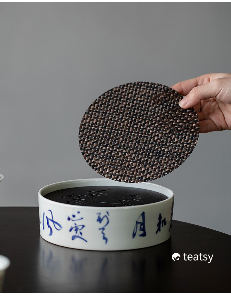 [SALE]“Bamboo Shadow” Pot Holder/Tea Tray with Tin Cover-TeaTsy Official Website