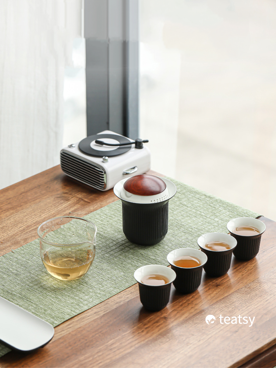 [SALE]“Red-crowned Crane” - Japanese Style Hand-made Ceramic Travel Tea Set-TeaTsy Official Website
