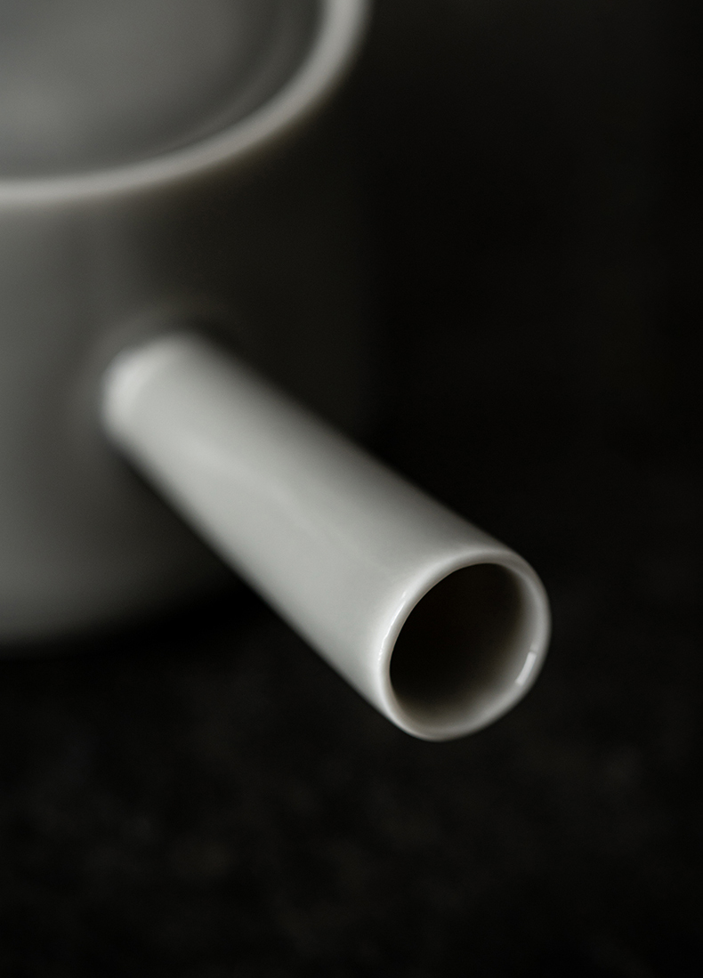 [SALE]“Originless” Handmade Ice-gray Glaze Ceramic Teapot With Side Handle-TeaTsy Official Website