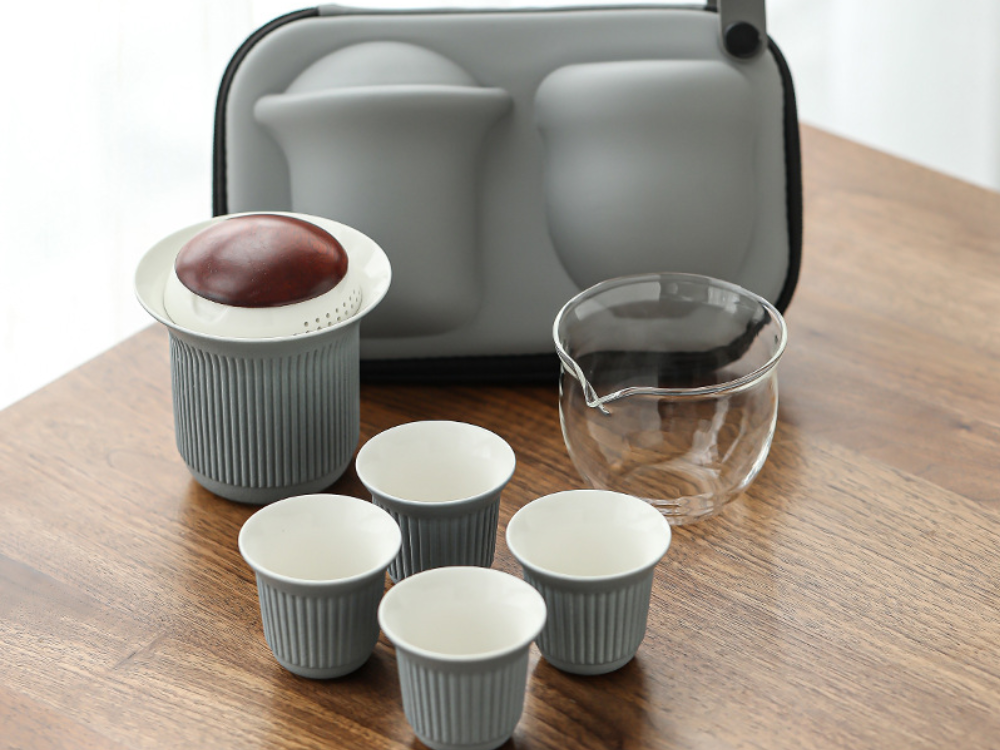 “Red-crowned Crane” - Japanese Style Hand-made Ceramic Travel Tea Set-TeaTsy - For A Good Cup of Tea