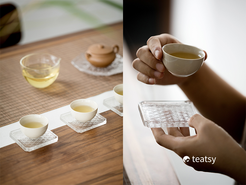 "Ocean Wave" - High-grade Borosilicate Heat-Resistant Glass Teacup Coaster (1PC)-TeaTsy Official Website