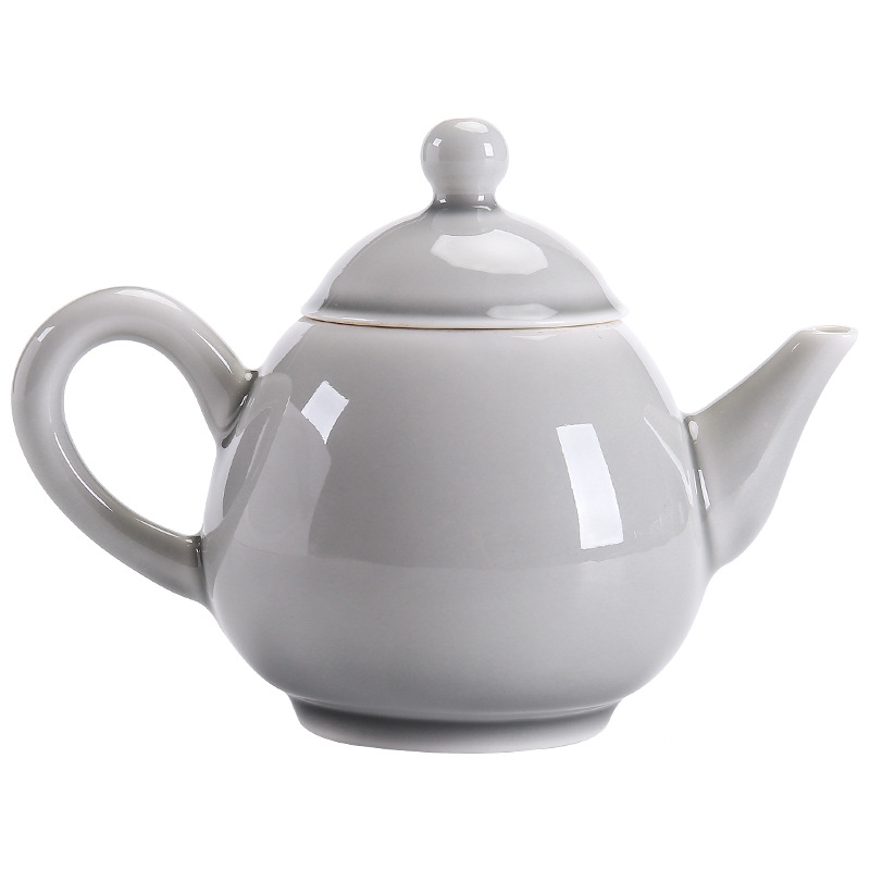 [SALE]"Water Drop" Hand-made Ice-gray Glaze Ceramic Teapot/Canister-TeaTsy Official Website