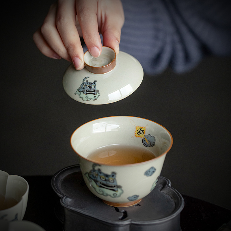 [SALE]“Flying Tiger” Antique Style Gaiwan (150ml)-TeaTsy Official Website
