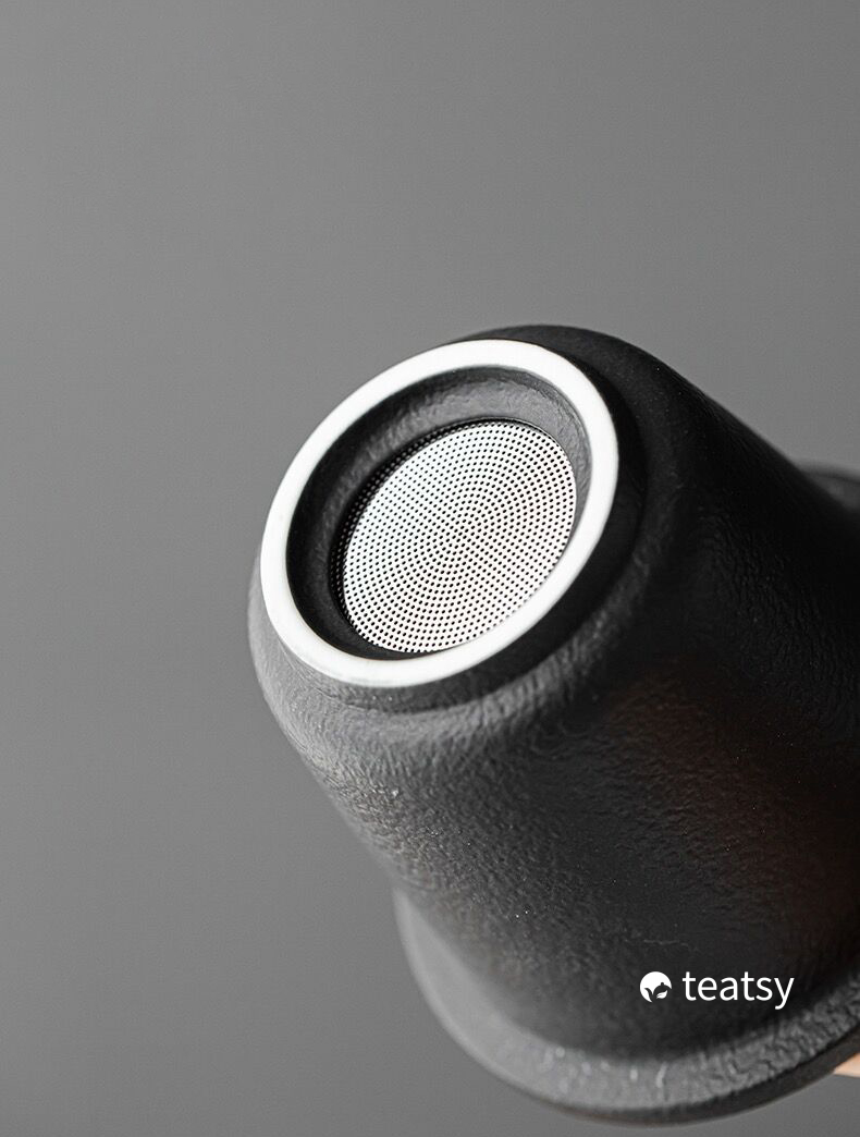 “Mountain” - Embossed Ceramic Tea Mug With Wooden Handle and Removable Infuser-TeaTsy Official Website