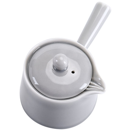 [SALE]“Originless” Handmade Ice-gray Glaze Ceramic Teapot With Side Handle-TeaTsy Official Website